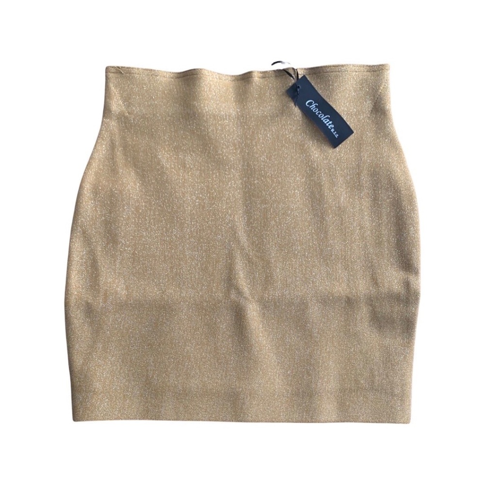 NanaMacs Sparkling Gold Bandage Bodycon Skirt